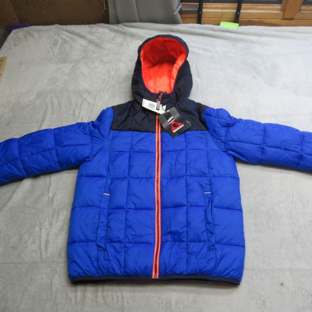 Gerry‎ Jacket Boys Medium Blue Hooded Insulated Light Pack Torque Puffer NEW
